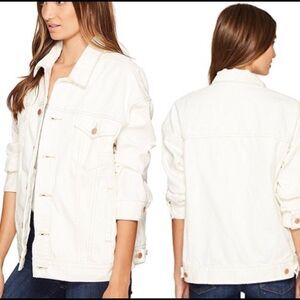 Free People Distressed Oversized Denim Jacket XS/S